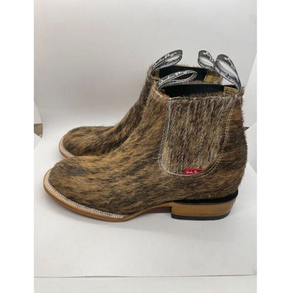 New Jordan Page Women's Western Ankle Boots Size 9.5 Hair-on-Hide Square Toe - Picture 4 of 12